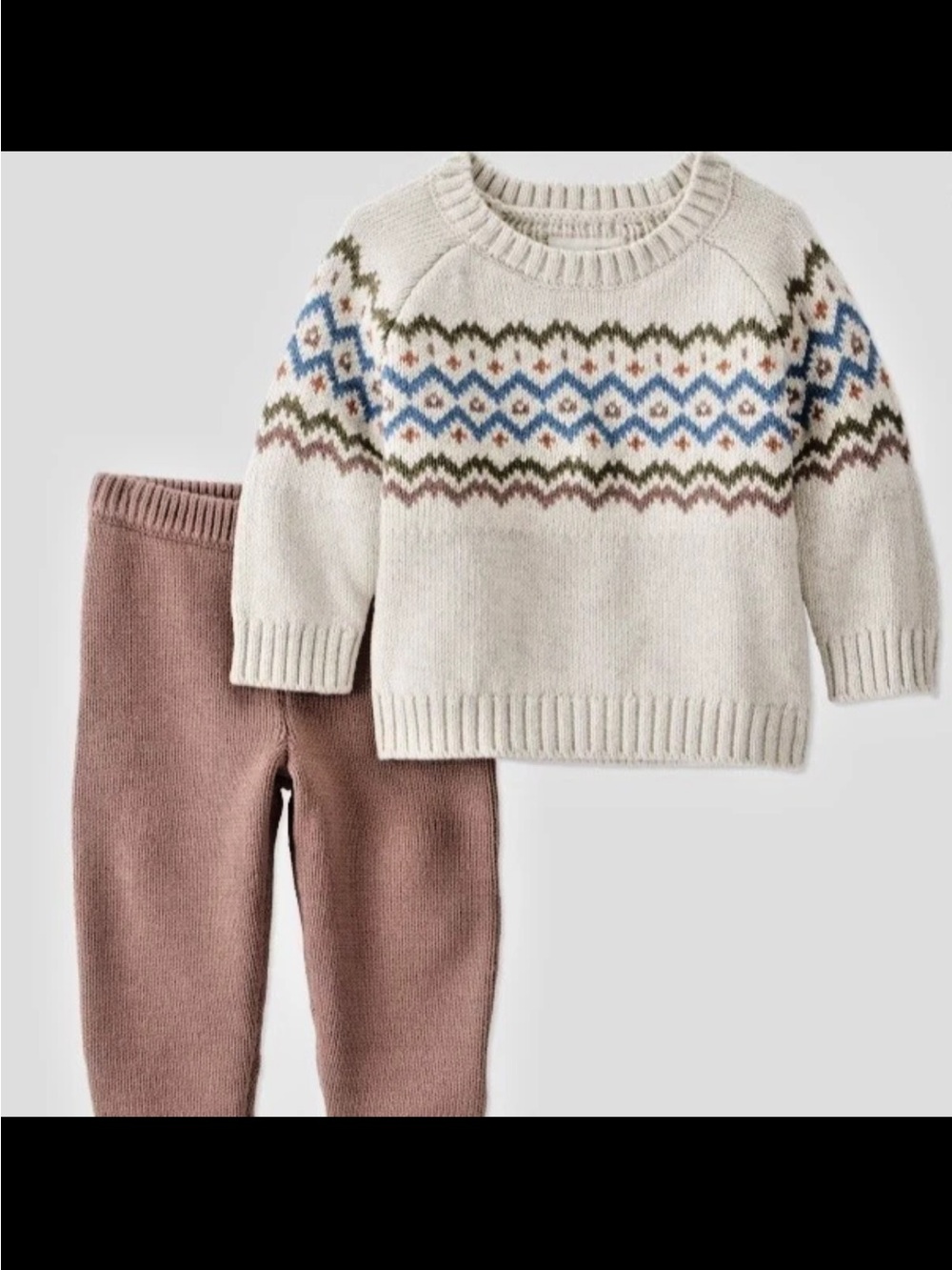 Little Planet by Carter’s Organic Baby Boys 2pc Sweater Set - Brown/Cream 9M